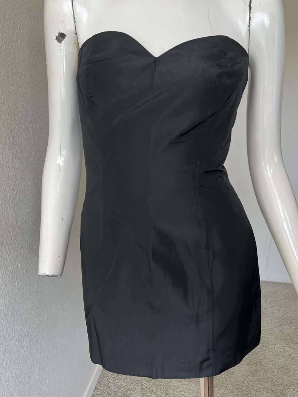 Elegant Strapless Black Mini Dress- MADE IN ENGLAND
